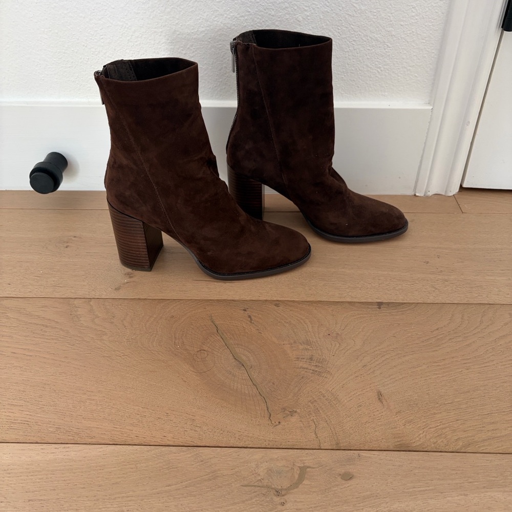 Steve Madden Dark Brown Suede Heeled Boots